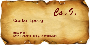 Csete Ipoly névjegykártya